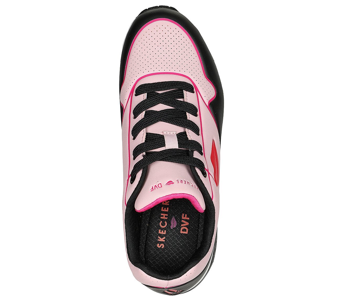 DVF: Uno - Beso, BLACK/PINK Footwear Top View