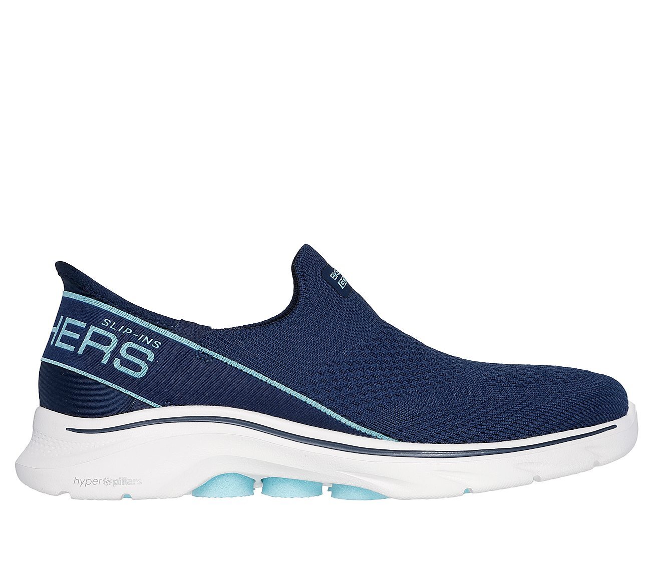 GO WALK 7 - MIA, NAVY/AQUA Footwear Lateral View