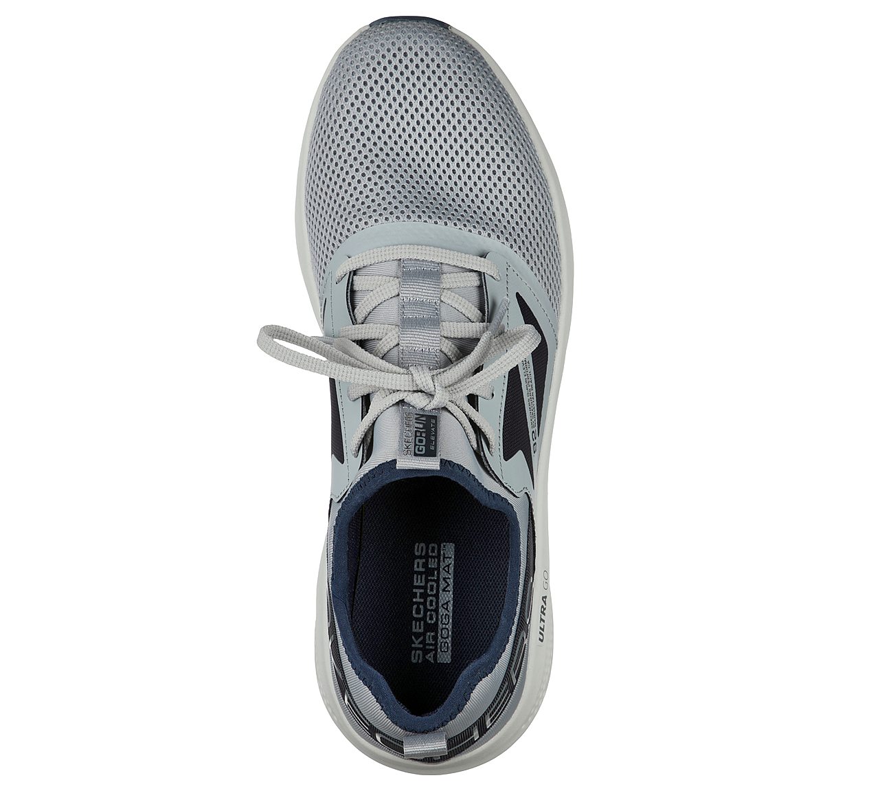 GO RUN ELEVATE, GRAY/NAVY Footwear Top View