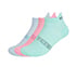3PK WOMENS STRUCTURED NON TERRY ANKLE, AQUA/PINK