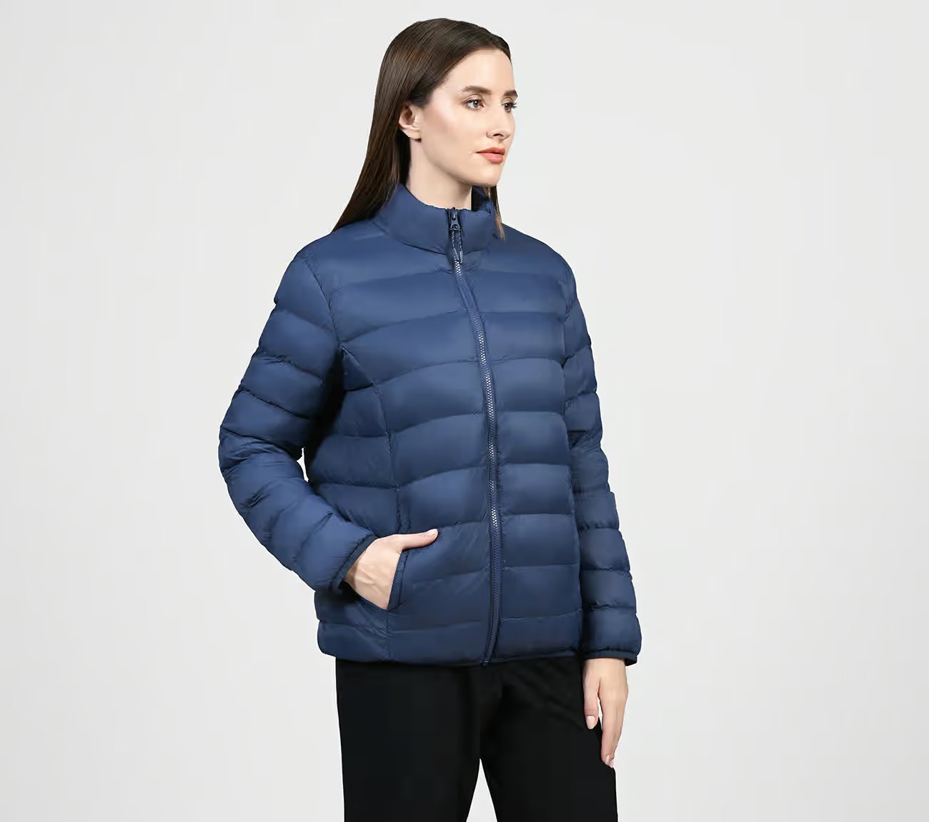PUFFER FZ JACKET, PURPLE/BLUE Apparels Bottom View
