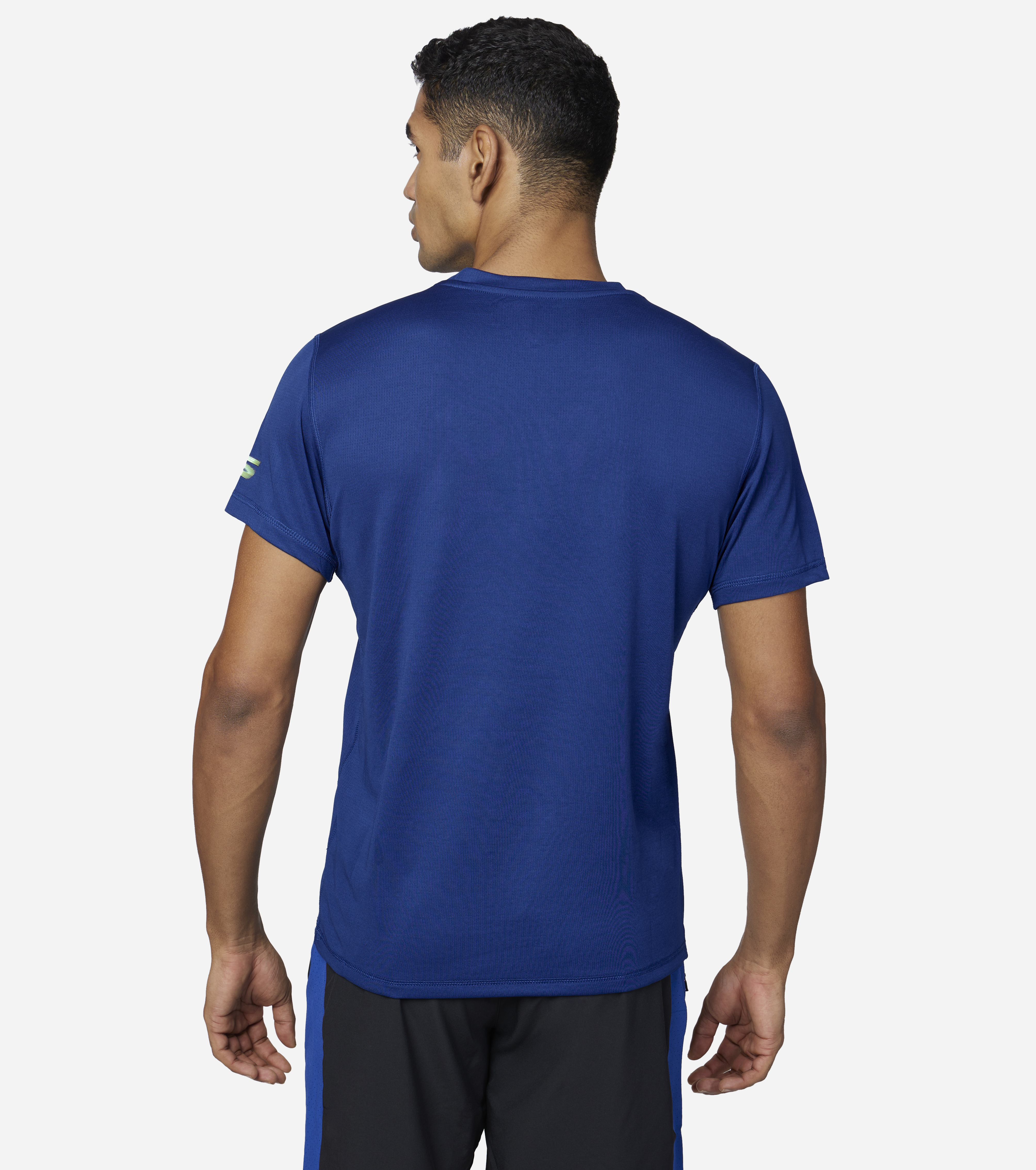 MENS ELITE TECH T-SHIRT, BLUE/WHITE Apparels Bottom View