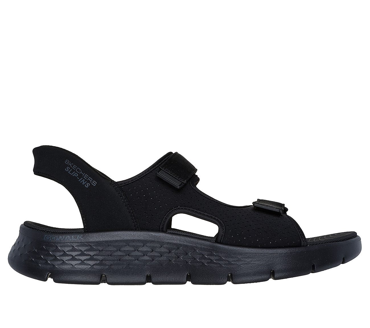 GO WALK FLEX SANDAL-EASY ENTR, BLACK/LIME Footwear Lateral View