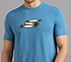 SKECHERS NEWSPRINT LOGO TEE, TAUPE/BLUE