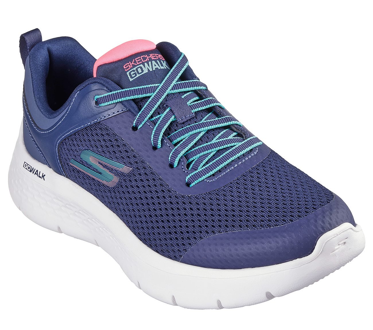 GO WALK FLEX, NAVY/CORAL Footwear Right View