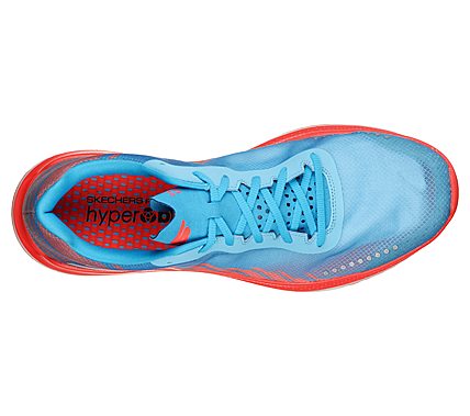 GO RUN RAZOR EXCESS, BLUE/CORAL Footwear Top View