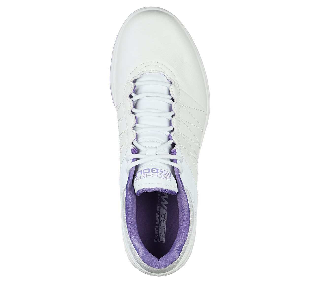 GO GOLF PIVOT, WHITE/PURPLE Footwear Top View