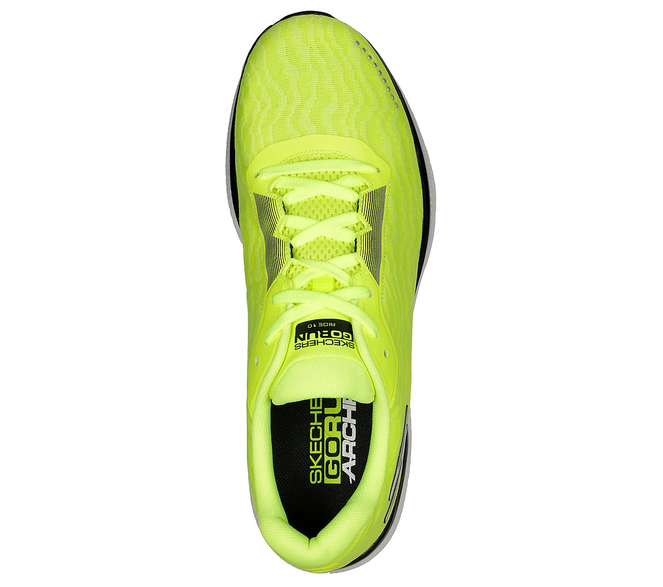 GO RUN RIDE 10, YELLOW/WHITE Footwear Top View