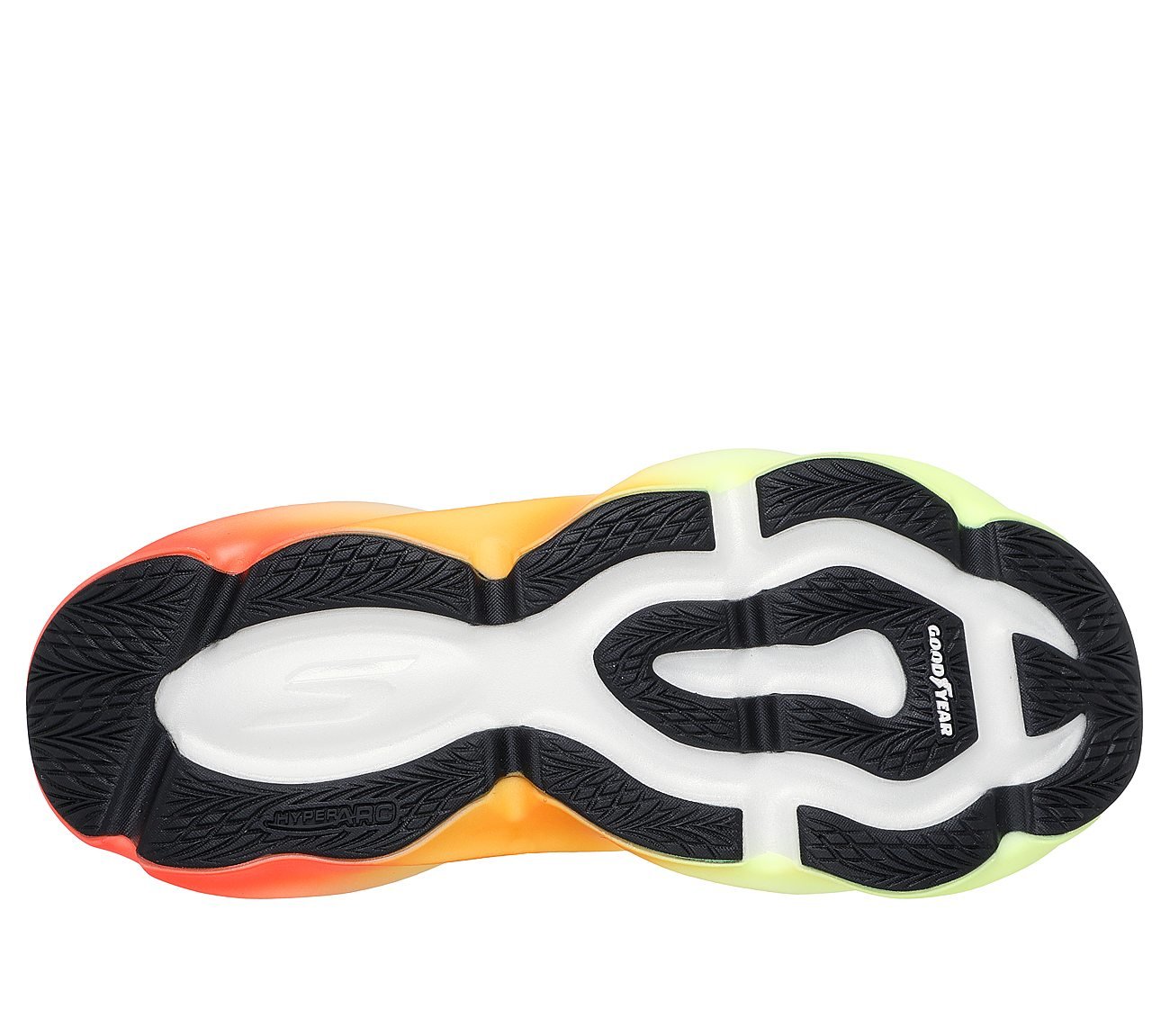 SKECHERS AERO BURST, WHITE/BLACK/MULTI Footwear Bottom View
