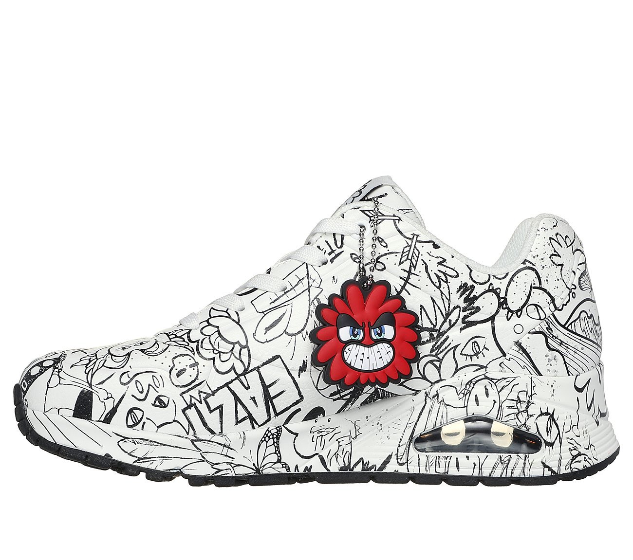 UNO - PROCESS SKETCH, WHITE BLACK Footwear Left View