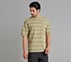 MISMATCH STRIPE PANEL TEE, TAUPE/SILVER