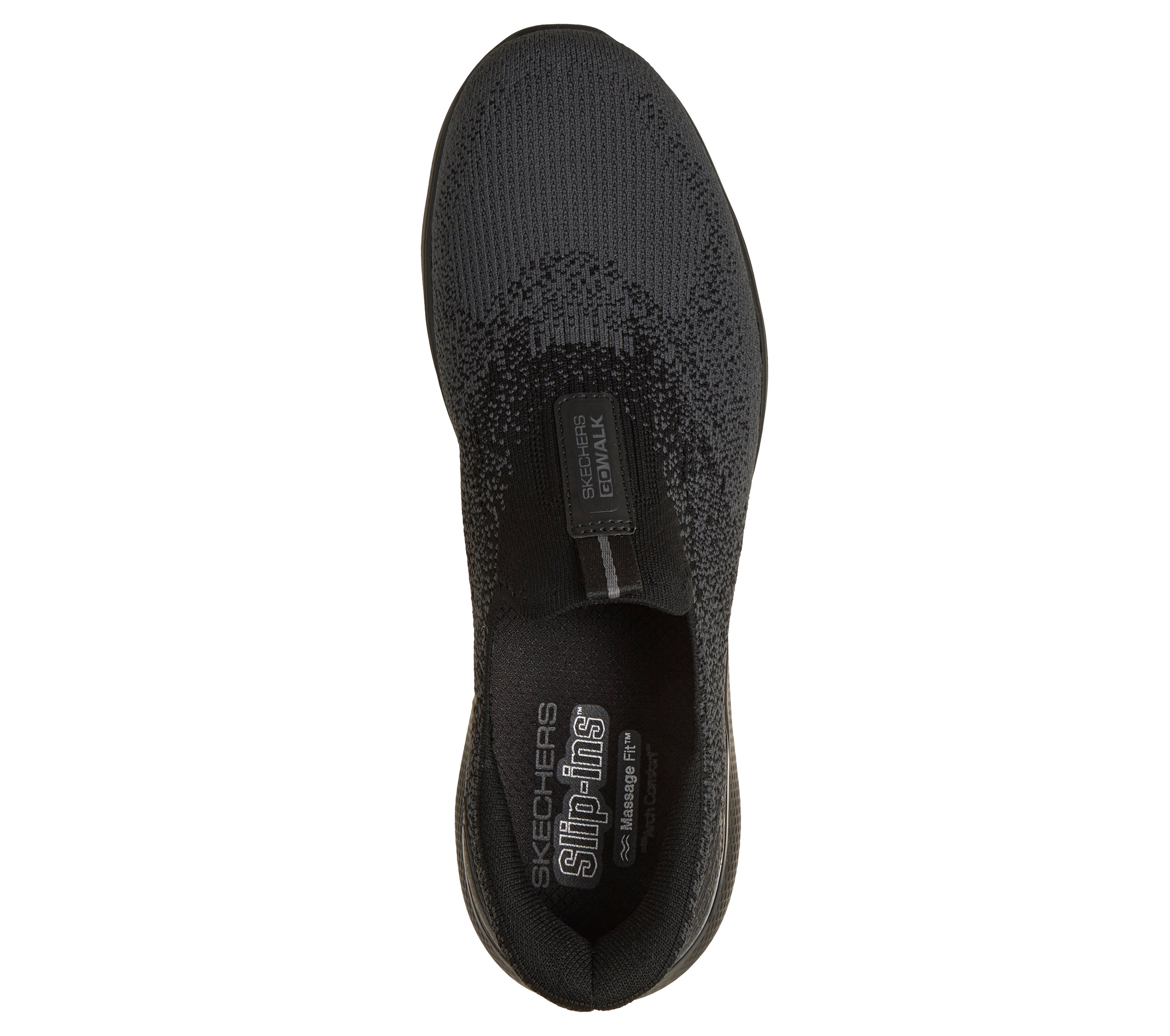 GO WALK MASSAGE FIT, BLACK Footwear Top View