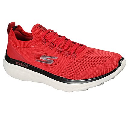 GO RUN MOTION - IONIC STRIDE, RED/BLACK Footwear Lateral View