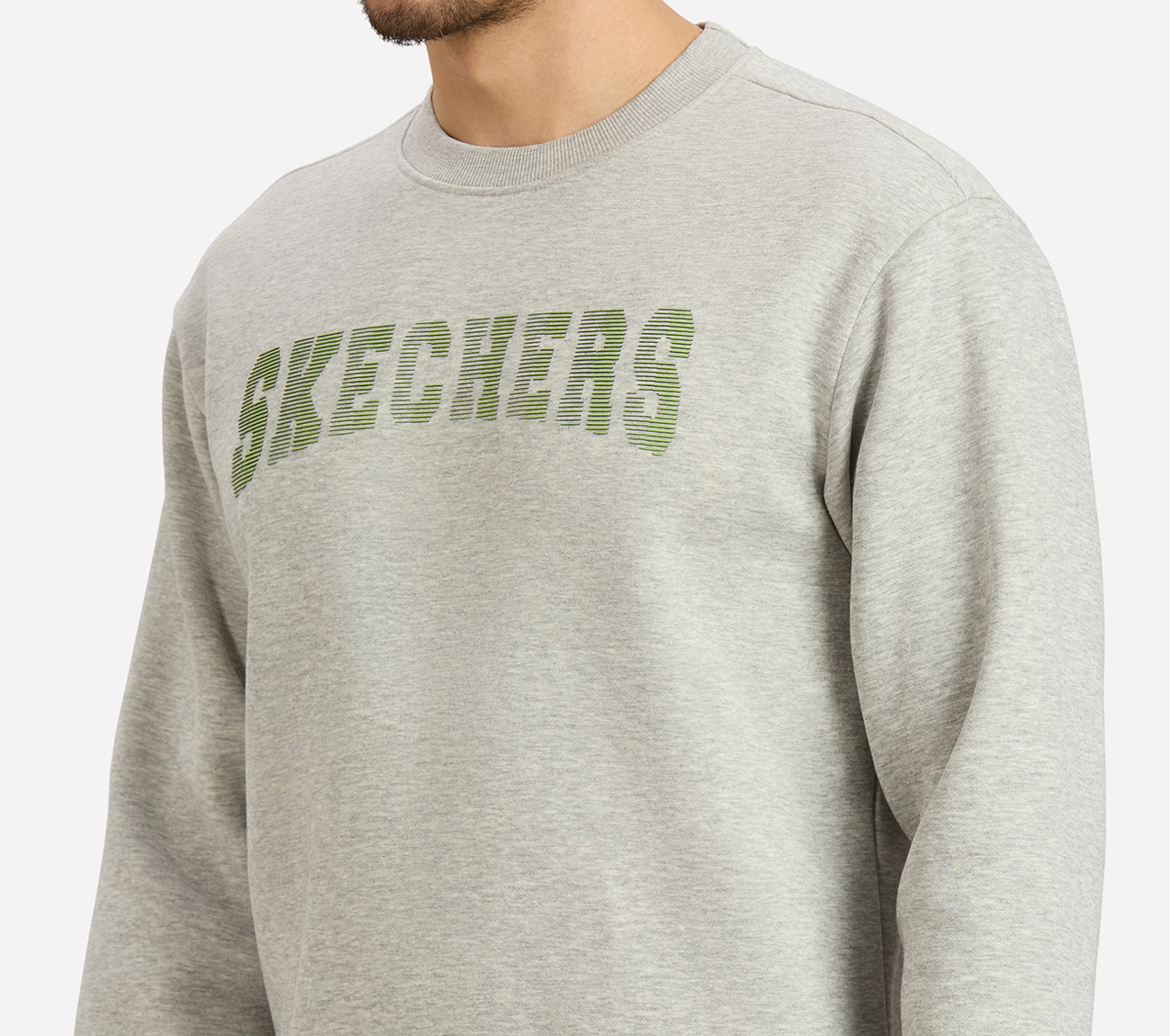 FRONT LINEAR BRANDING SWEATSHIRT, CHARCOAL/LT. GRAY