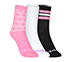 3PK GIRLS NON TERRY CREW, PINK/BLACK Accessories Lateral View