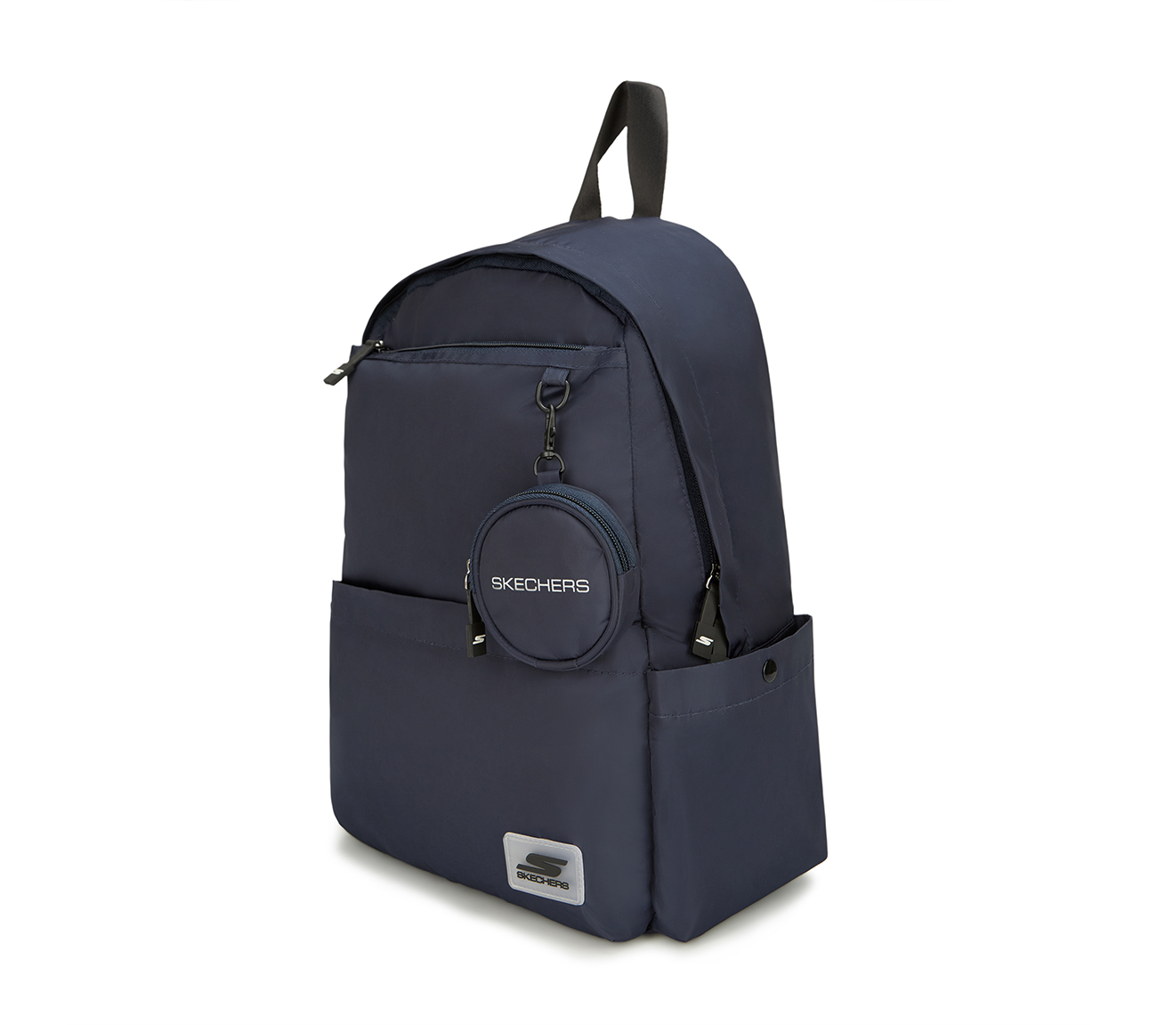 MICRO POLYESTER SINGLE COMPARTMENT & COIN POUCH BACKPACK, DARK NAVY