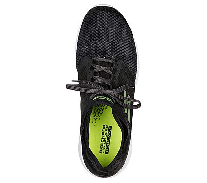 GO RUN FAST-INVIGORATE, BLACK/LIME Footwear Top View