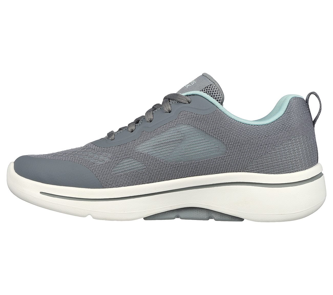 GO WALK ARCH FIT, GREY/AQUA Footwear Left View