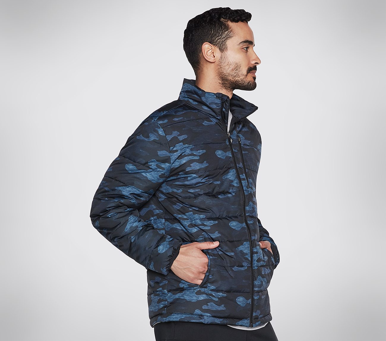 SKECHERS GOWALK TRAIL JACKET, NAVY/MULTI Apparels Bottom View