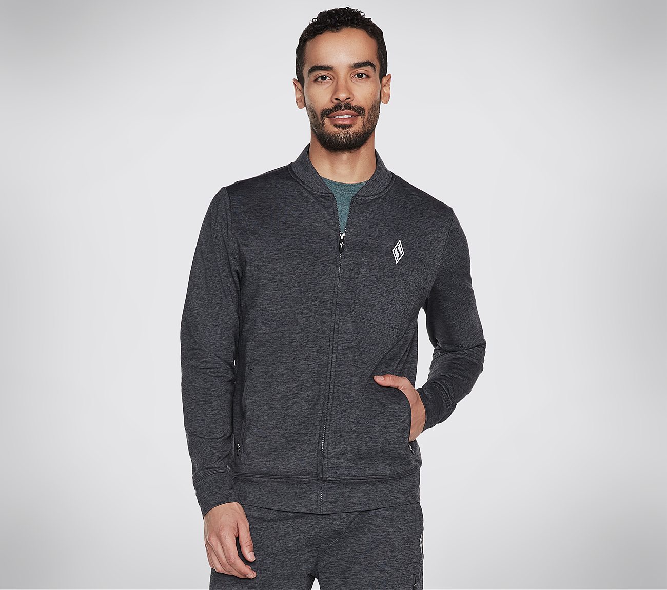 SKECH-KNITS ULTRA GO HOODLESS, CCHARCOAL Apparel Lateral View
