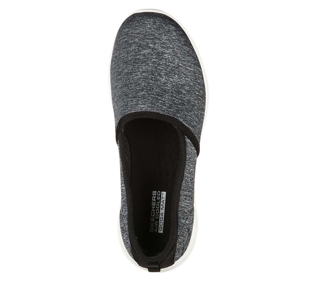 GO WALK JOY - SOFT TAKE, BLACK/WHITE Footwear Top View