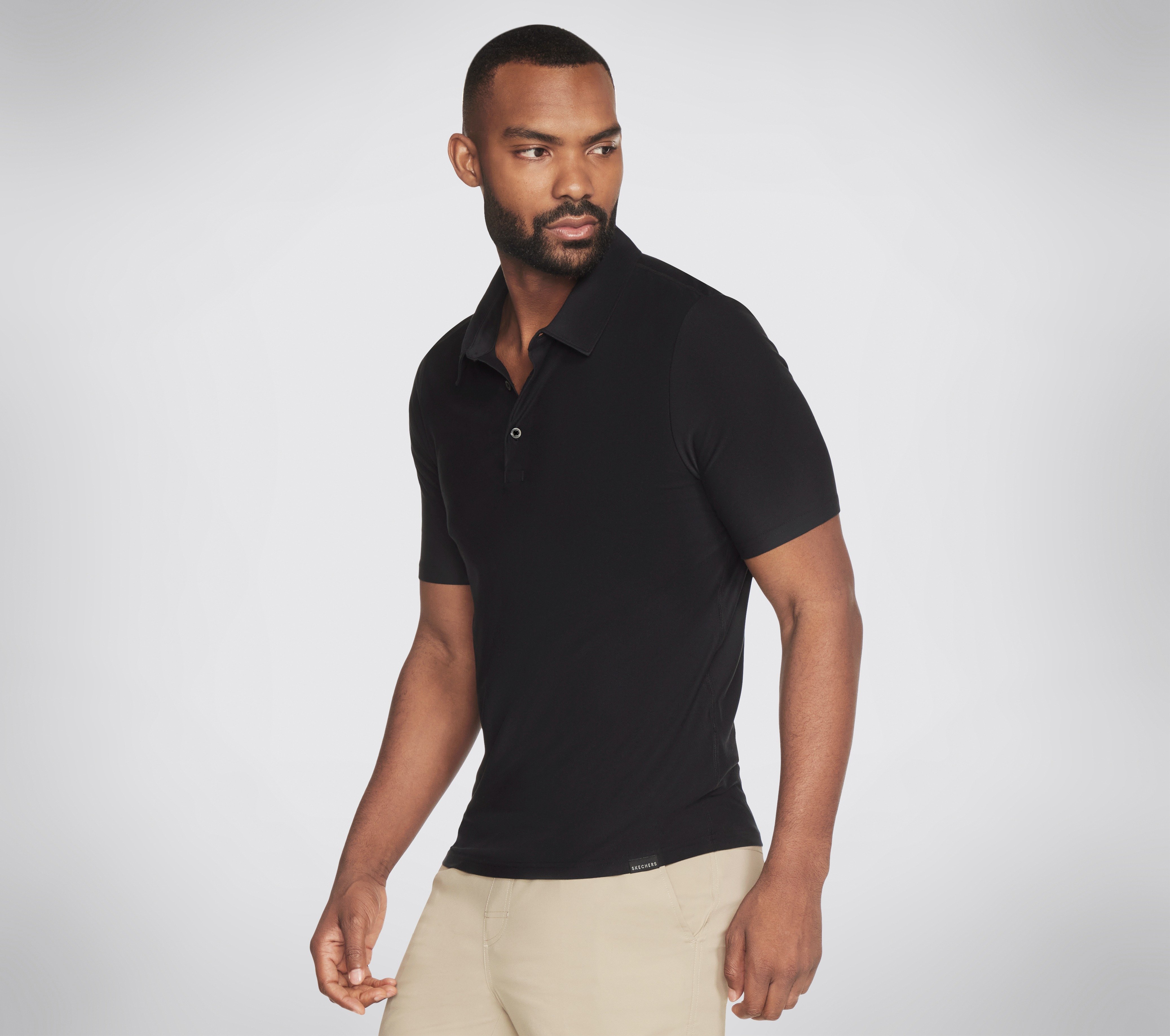GODRI ALL DAY SOLID POLO, BBBBLACK