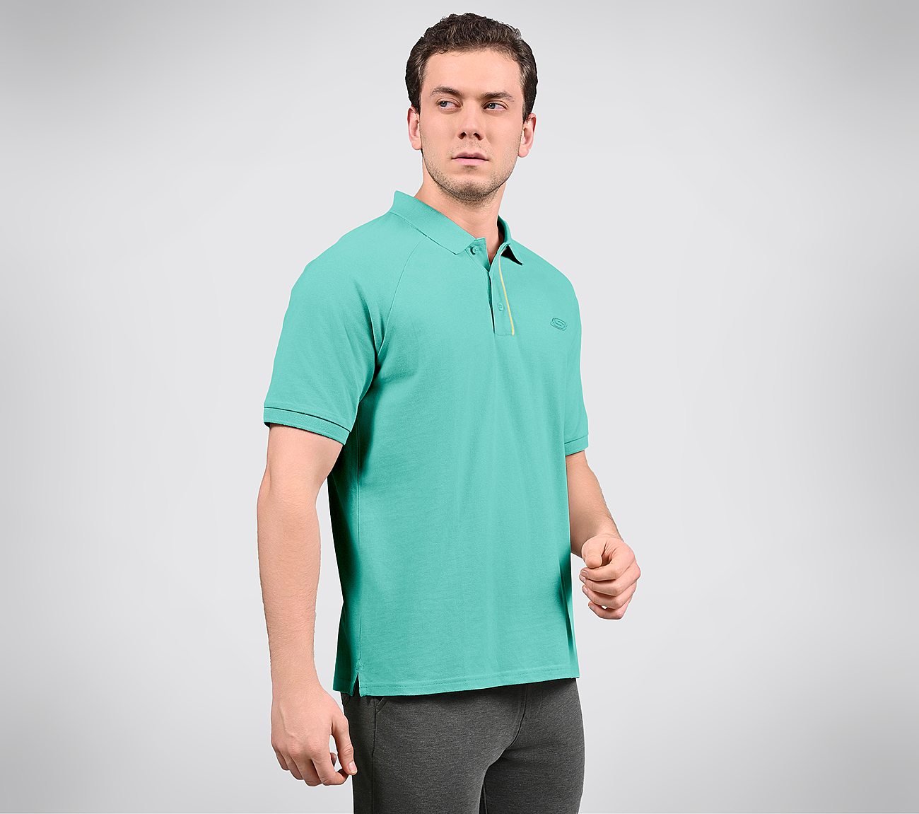OASIS TIPPING POLO, AQUA/LIME Apparels Bottom View