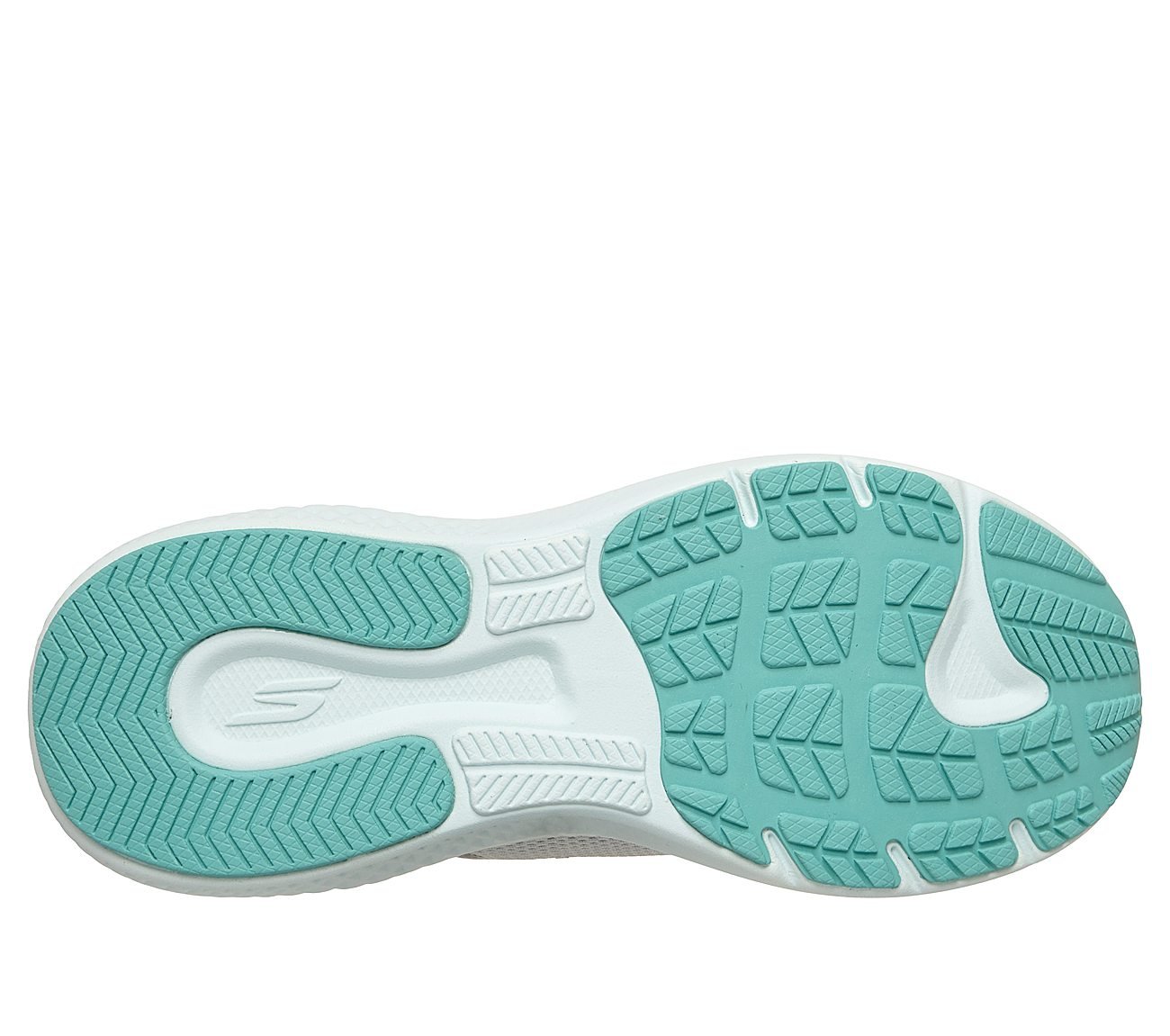 GO RUN SUPERSONIC MAX, LIGHT GRAY/TURQUOISE Footwear Bottom View