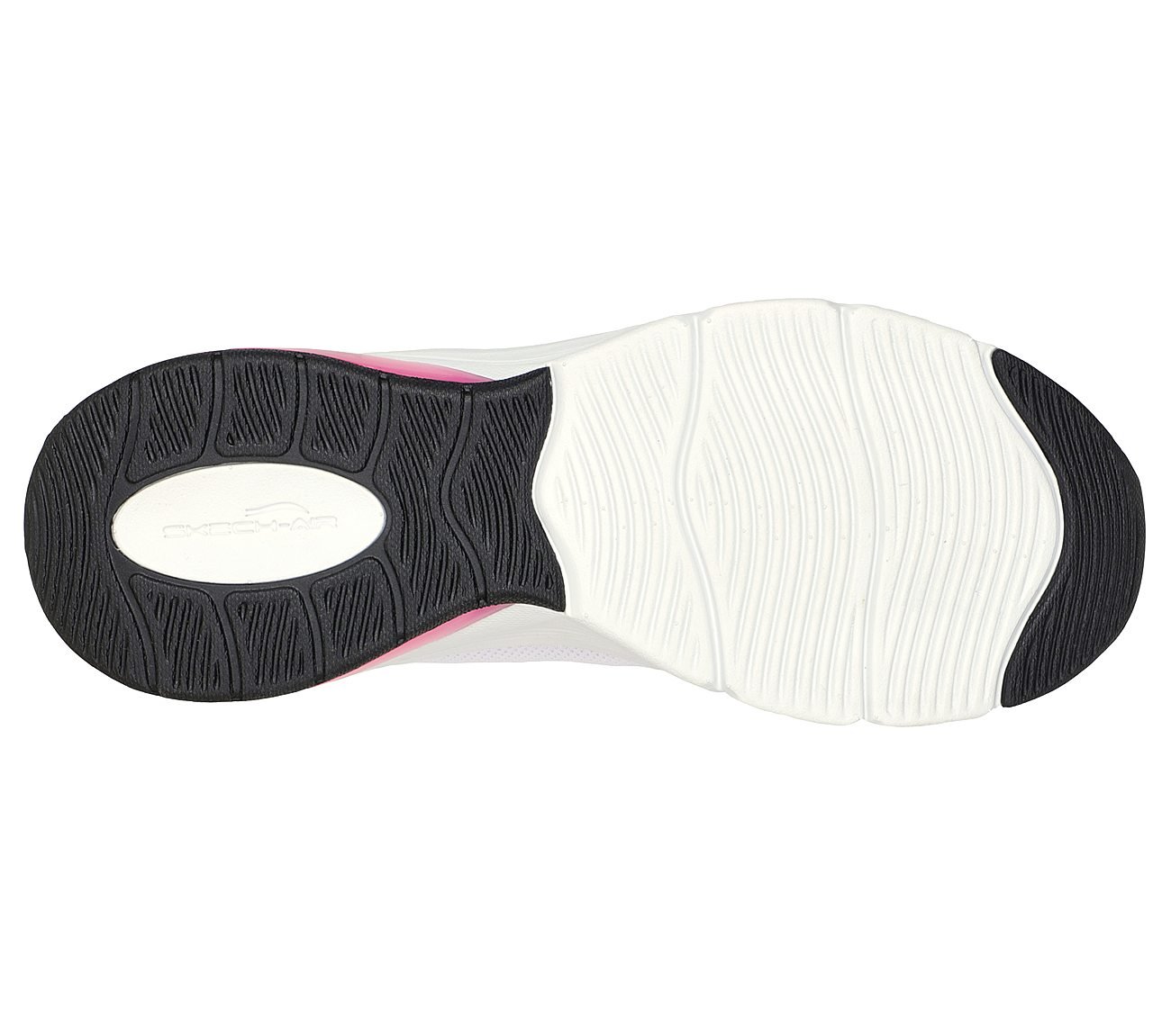 SKECH-AIR EXTREME 2.0-HIGH MO, WHITE BLACK PINK Footwear Bottom View