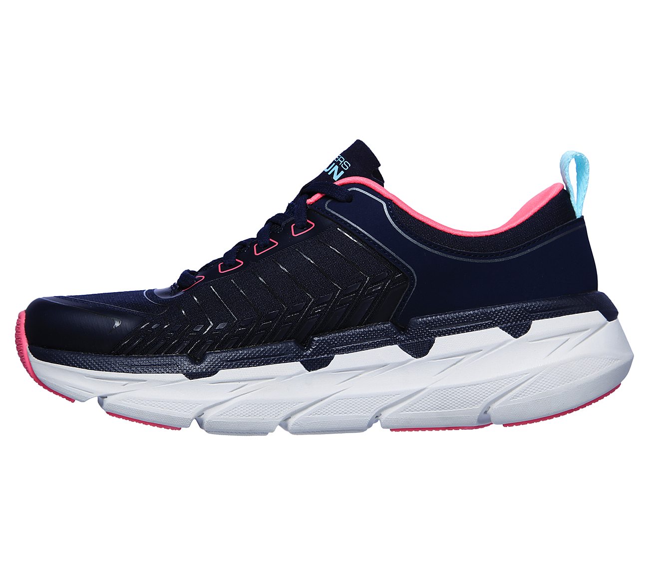 MAX CUSHIONING PREMIER-FAST A, NAVY/HOT PINK Footwear Left View