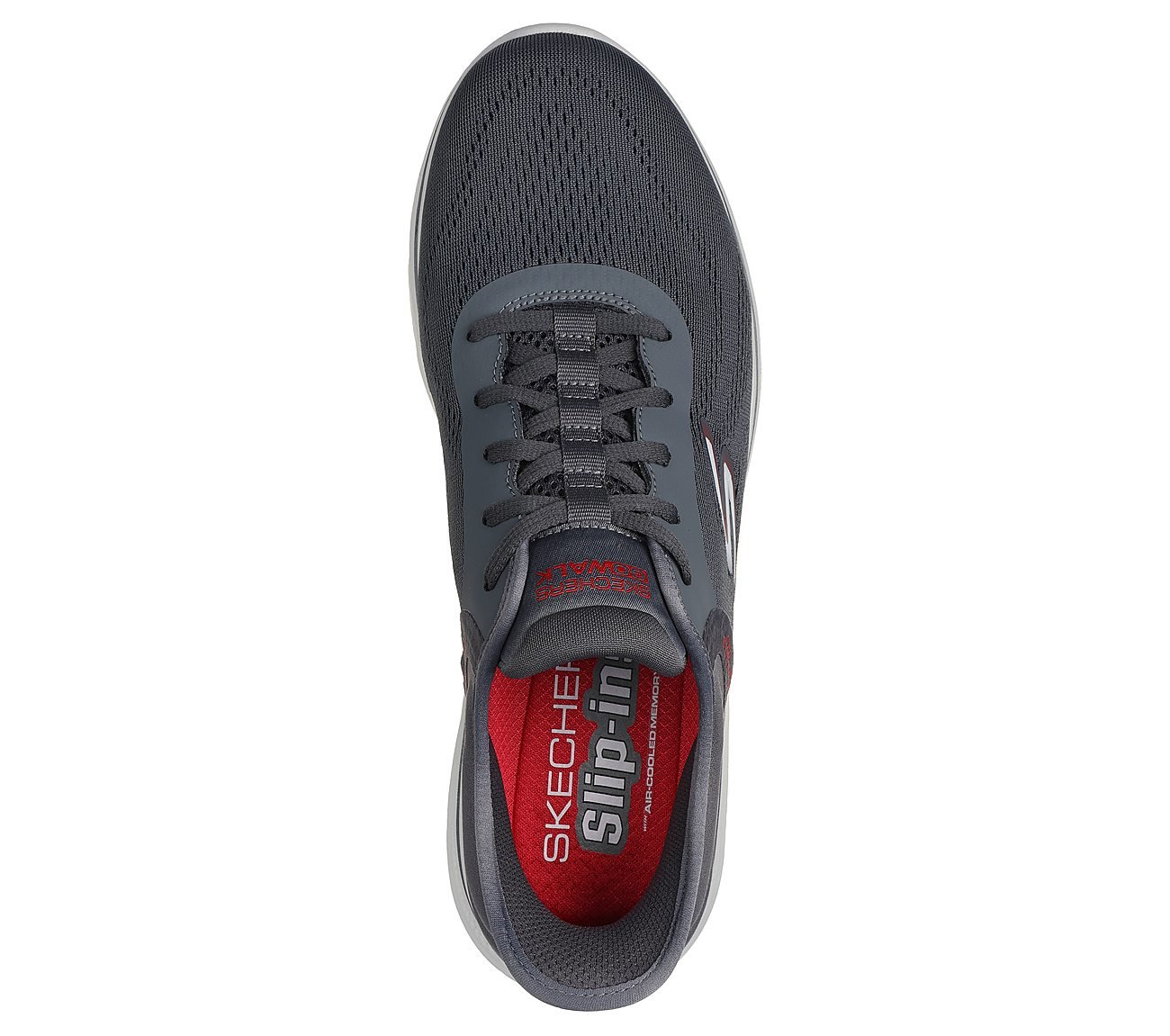 GO WALK 7, CHARCOAL/RED Footwear Top View