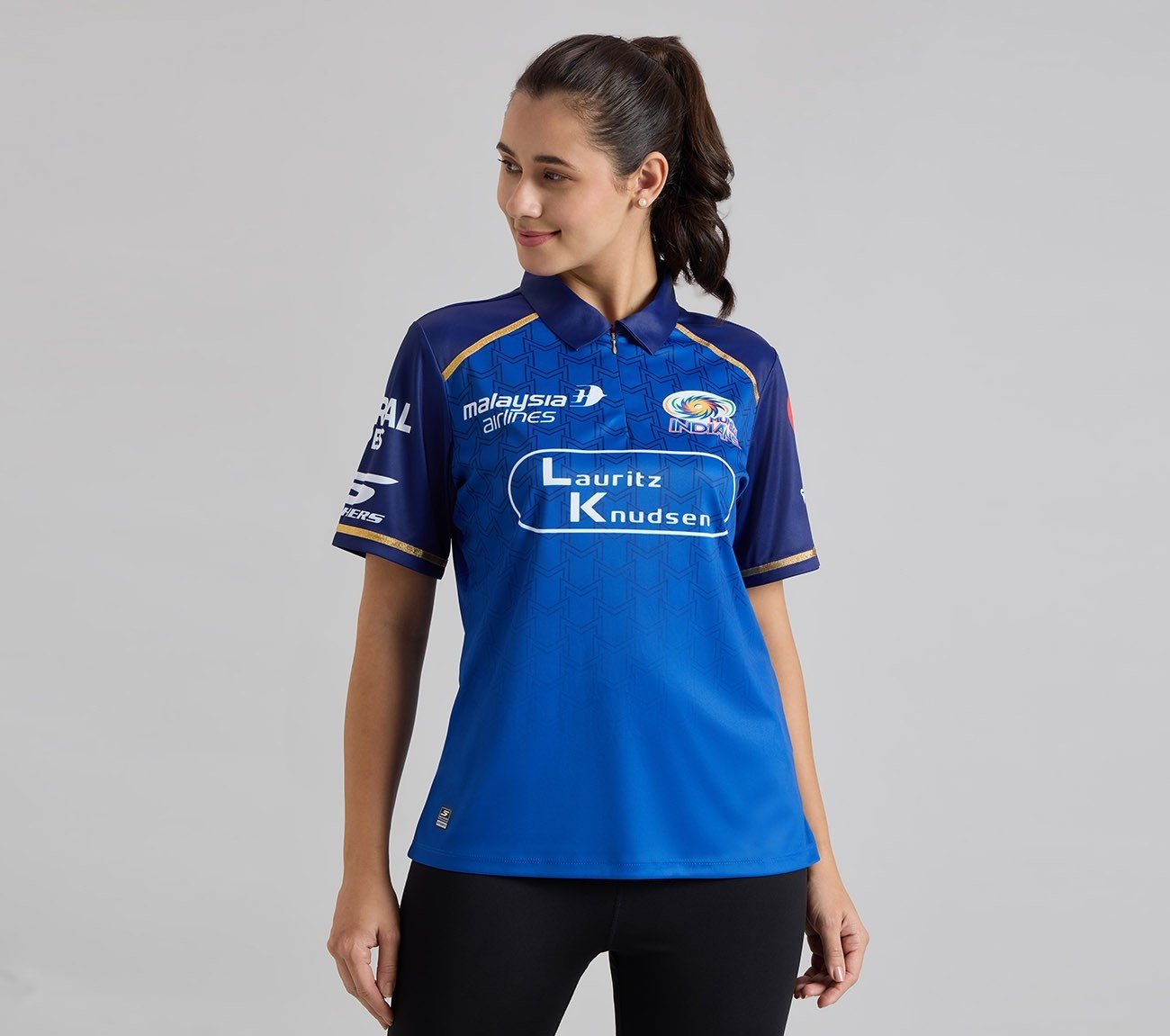 MUMBAI INDIANS IPL WOMEN'S FAN JERSEY 2026, ROYAL/NAVY/LIME