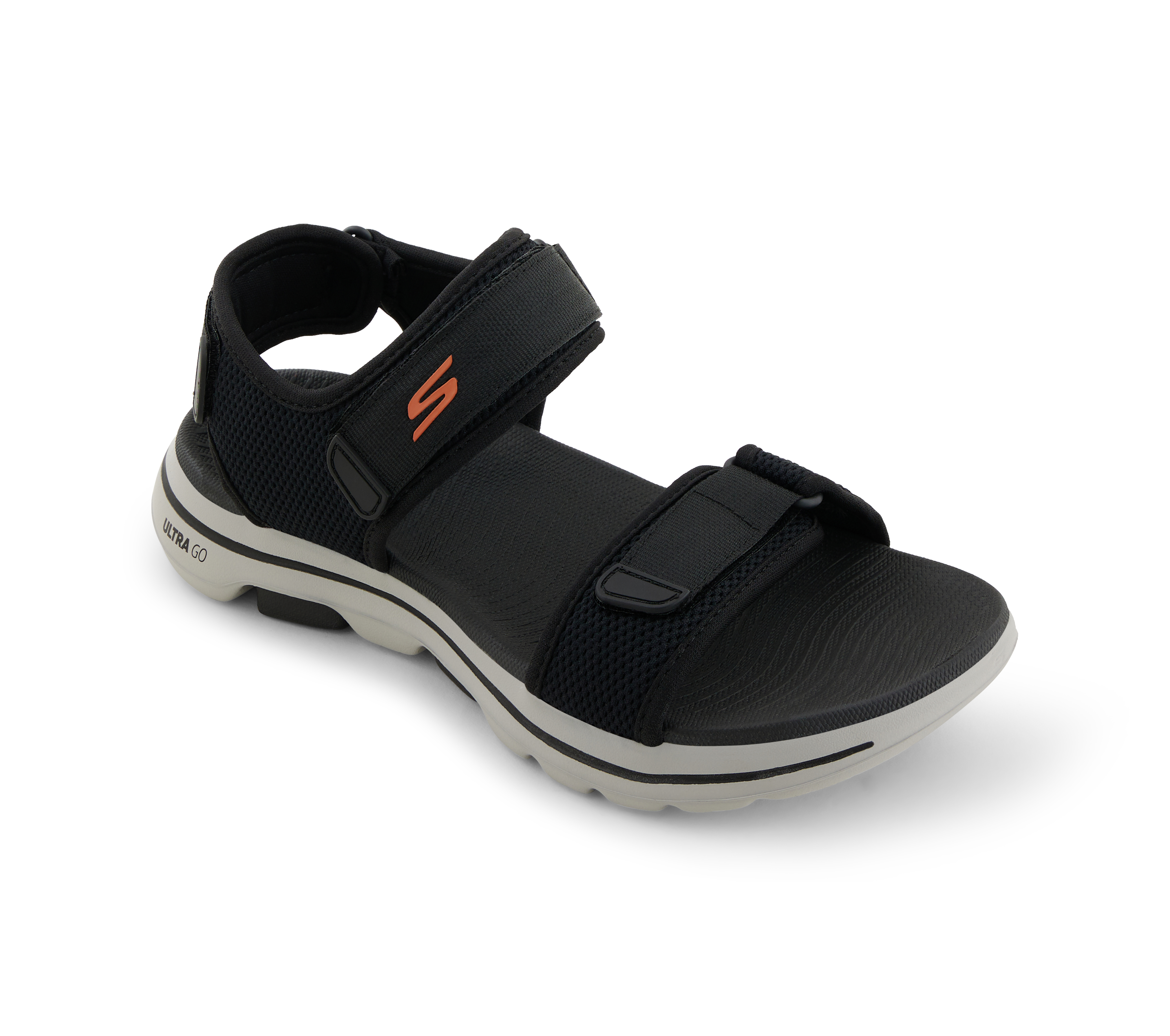 GO WALK 5 - CABOURG, BLACK/ORANGE Footwear Lateral View