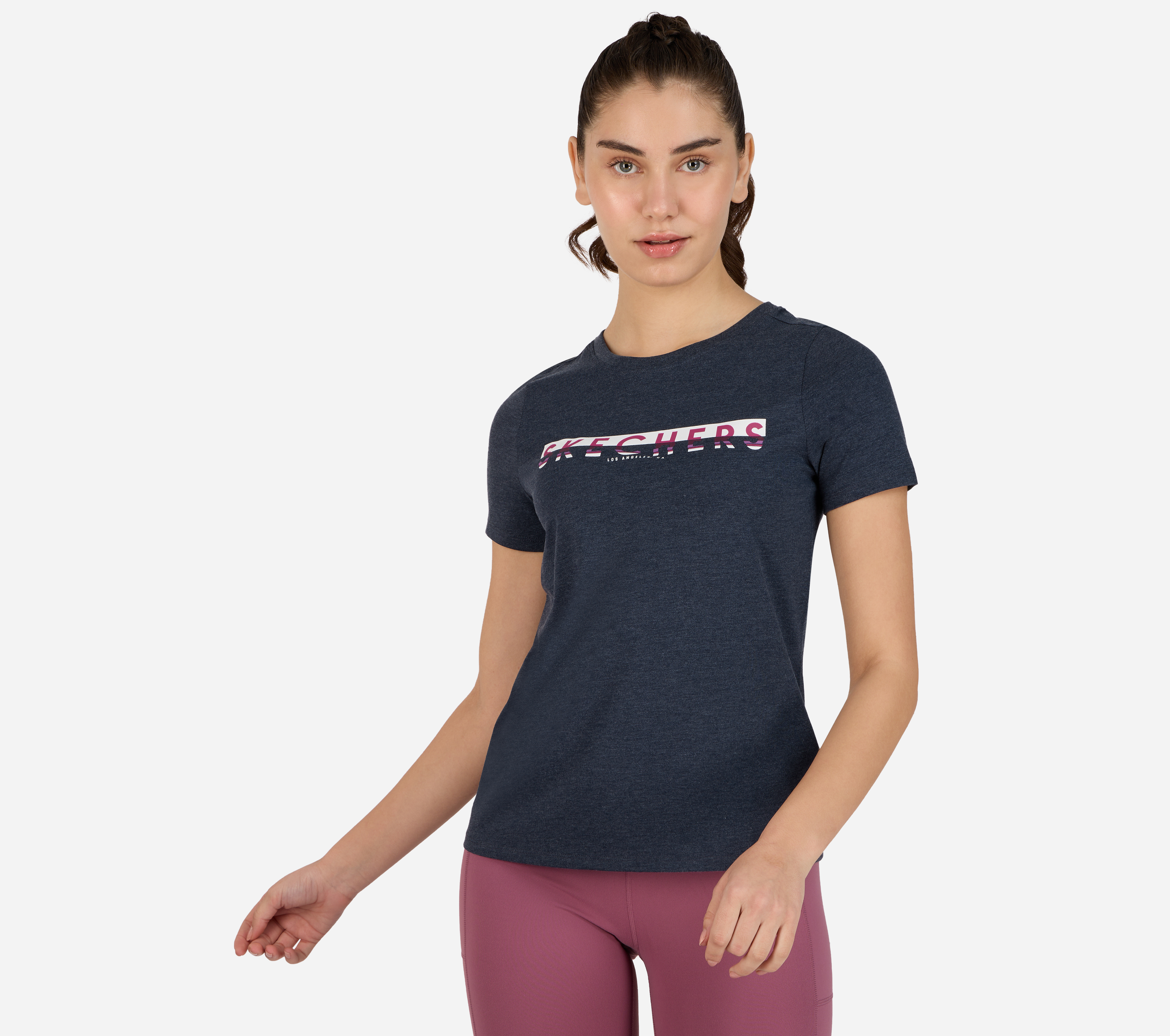 SPLIT LOGO CREWNECK T-SHIRT, NNNAVY Apparels Lateral View