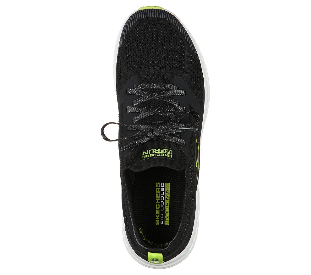 GO RUN HYPER BURST, BLACK/WHITE/LIME Footwear Top View