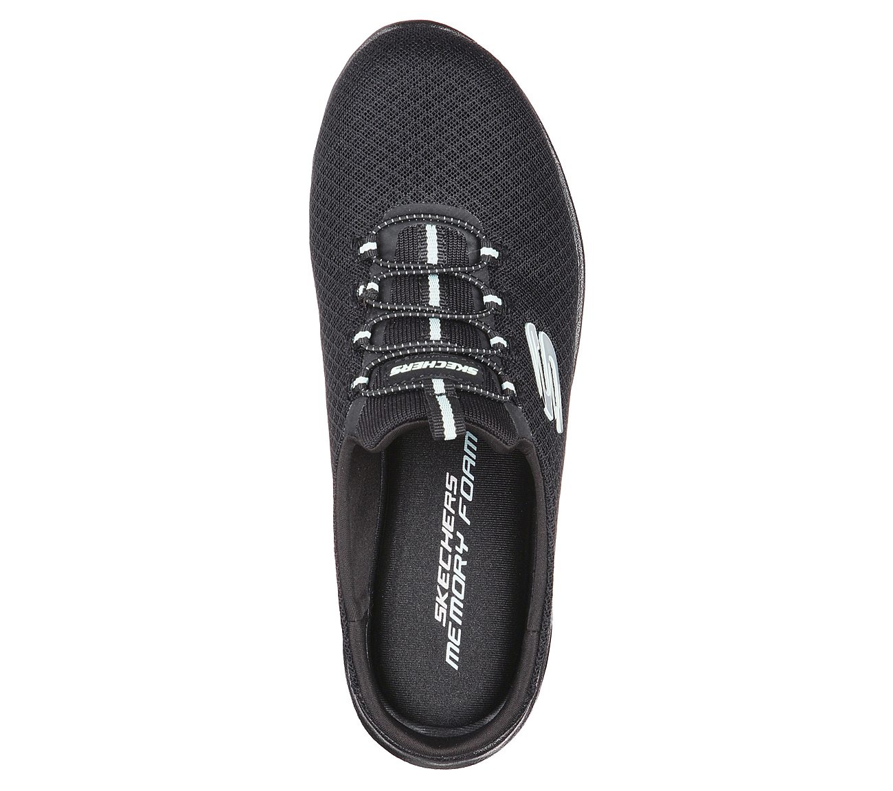 SUMMITS - SWIFT STEP, BLACK/AQUA Footwear Top View