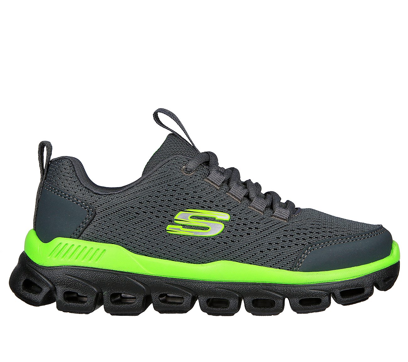 GLIDE-STEP, CHARCOAL/LIME Footwear Lateral View