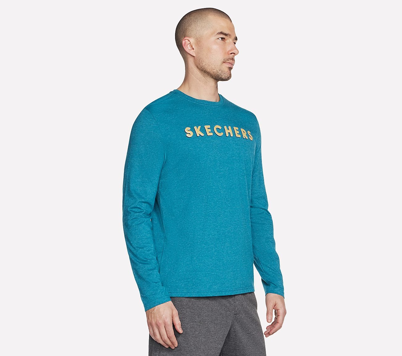 DELTA L/S T-SHIRT, NAVY/TEAL Apparels Bottom View