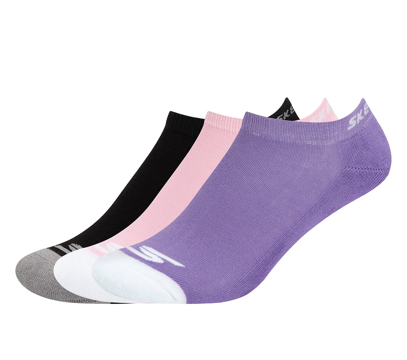 3PK WOMENS HALF TERRY LOW CUT, BLACK/LAVENDER/PINK