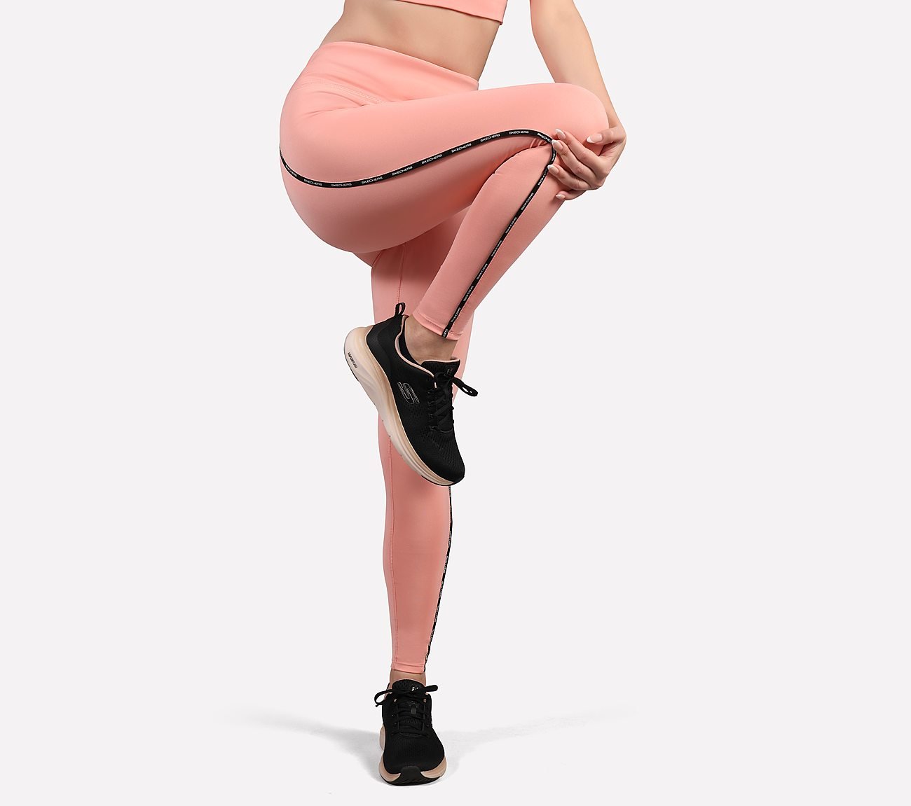 BRANDED TAPE APPLIQUE LEGGING, PURPLE/YELL