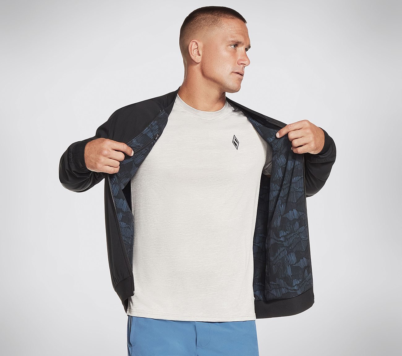 GO WALK REVERSIBLE JACKET, BLUE/BLACK Apparels Left View