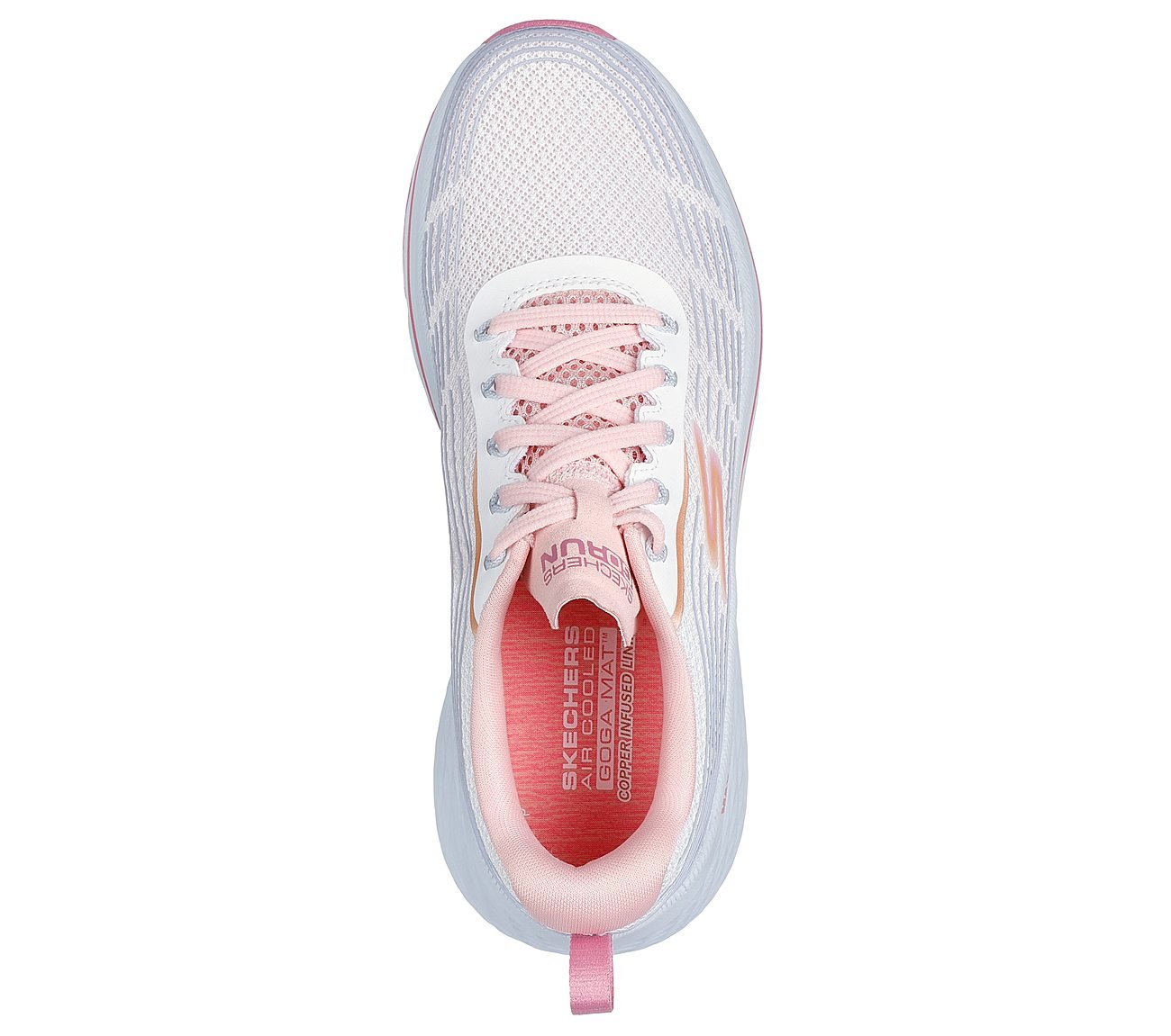 MAX CUSHIONING ELITE 2, WHITE/BLUE/PINK Footwear Top View