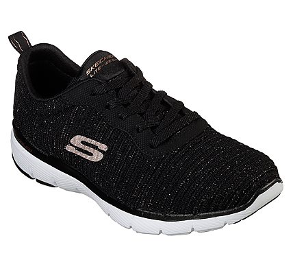 skechers flex appeal 3.0 black rose gold
