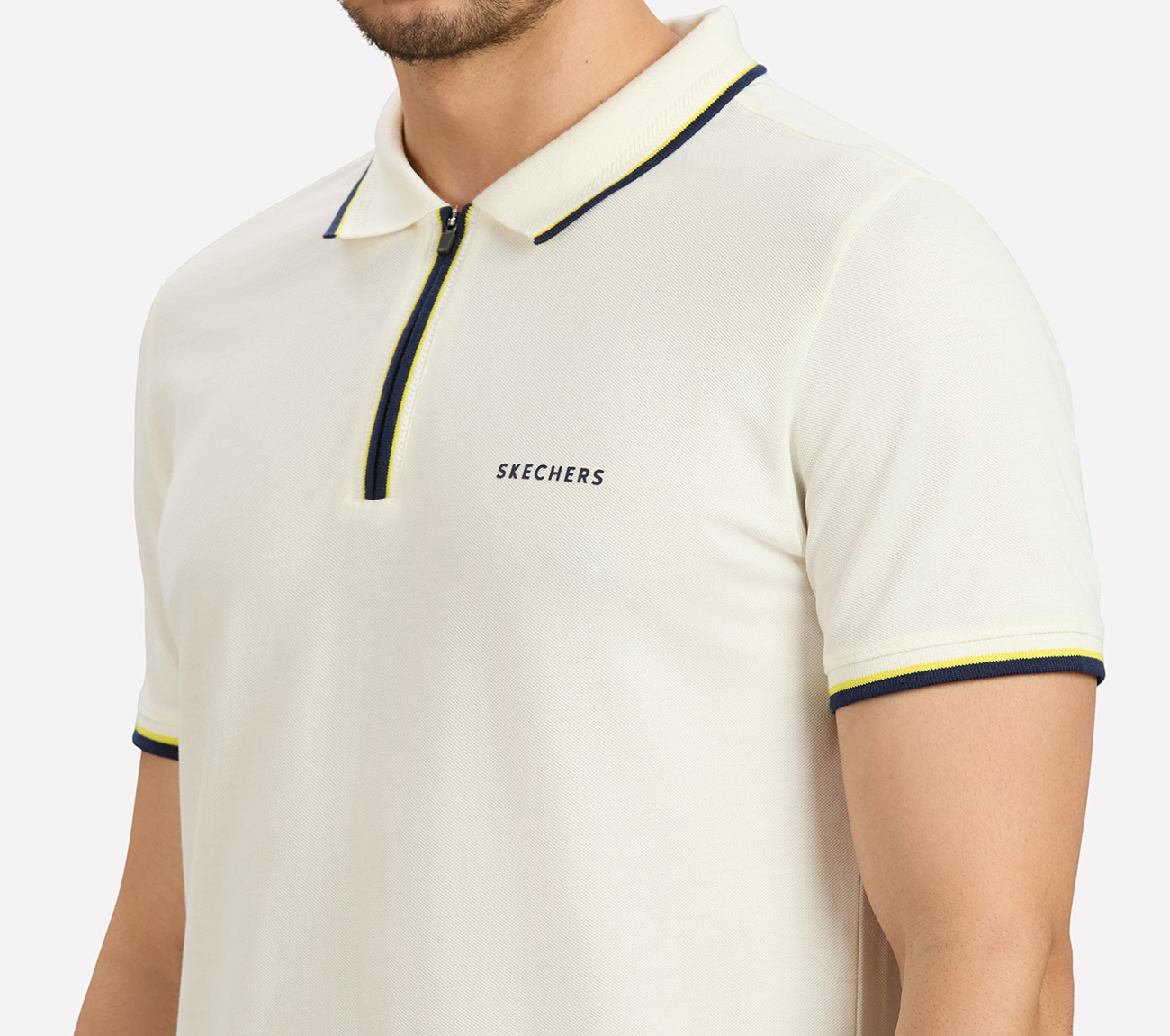 MULTI TONE TIPPING POLO, WHITE