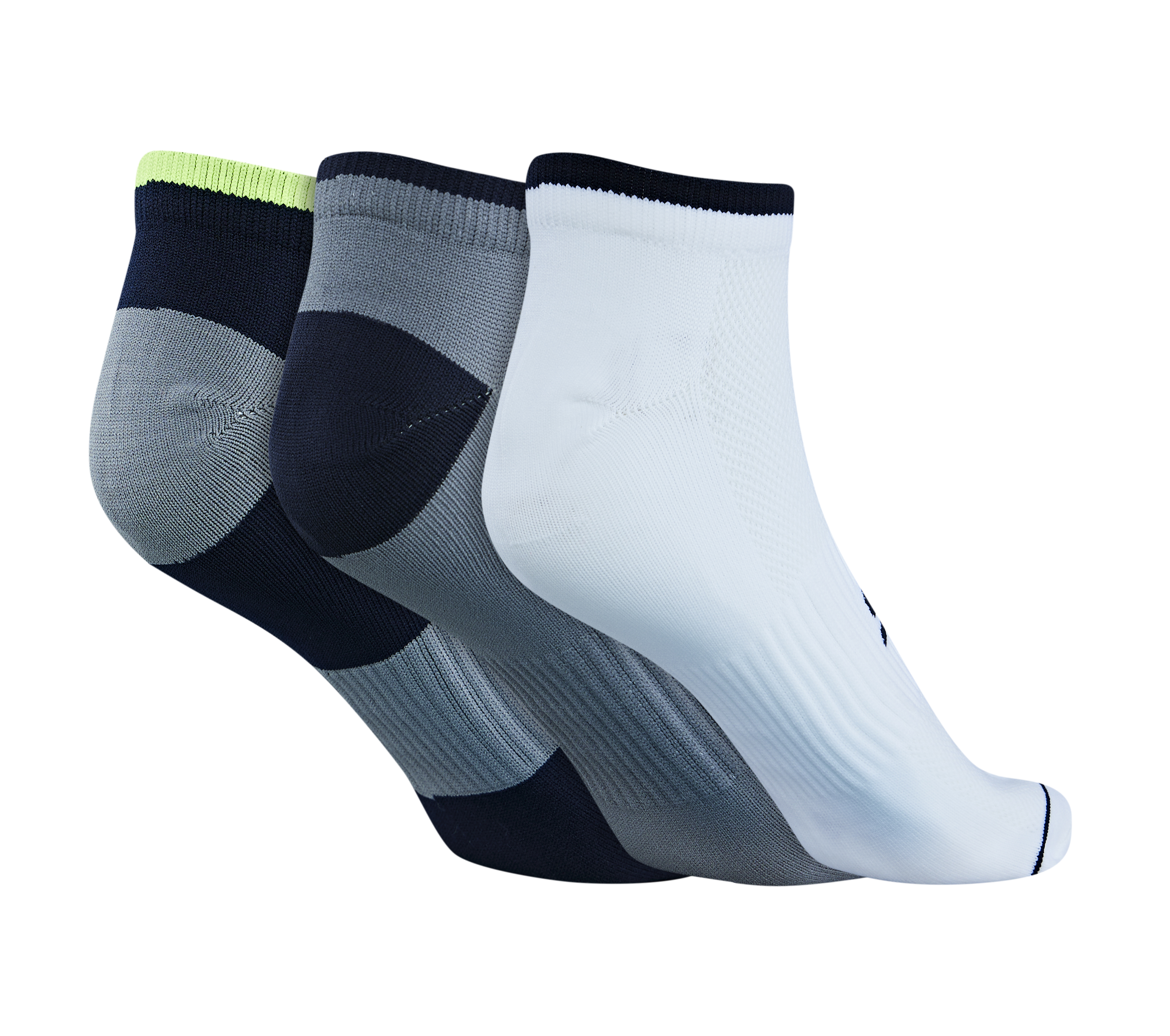 3 Pack of MENSFLAT KNIT LOW CUT, NAVY/GREY Accessories Top View