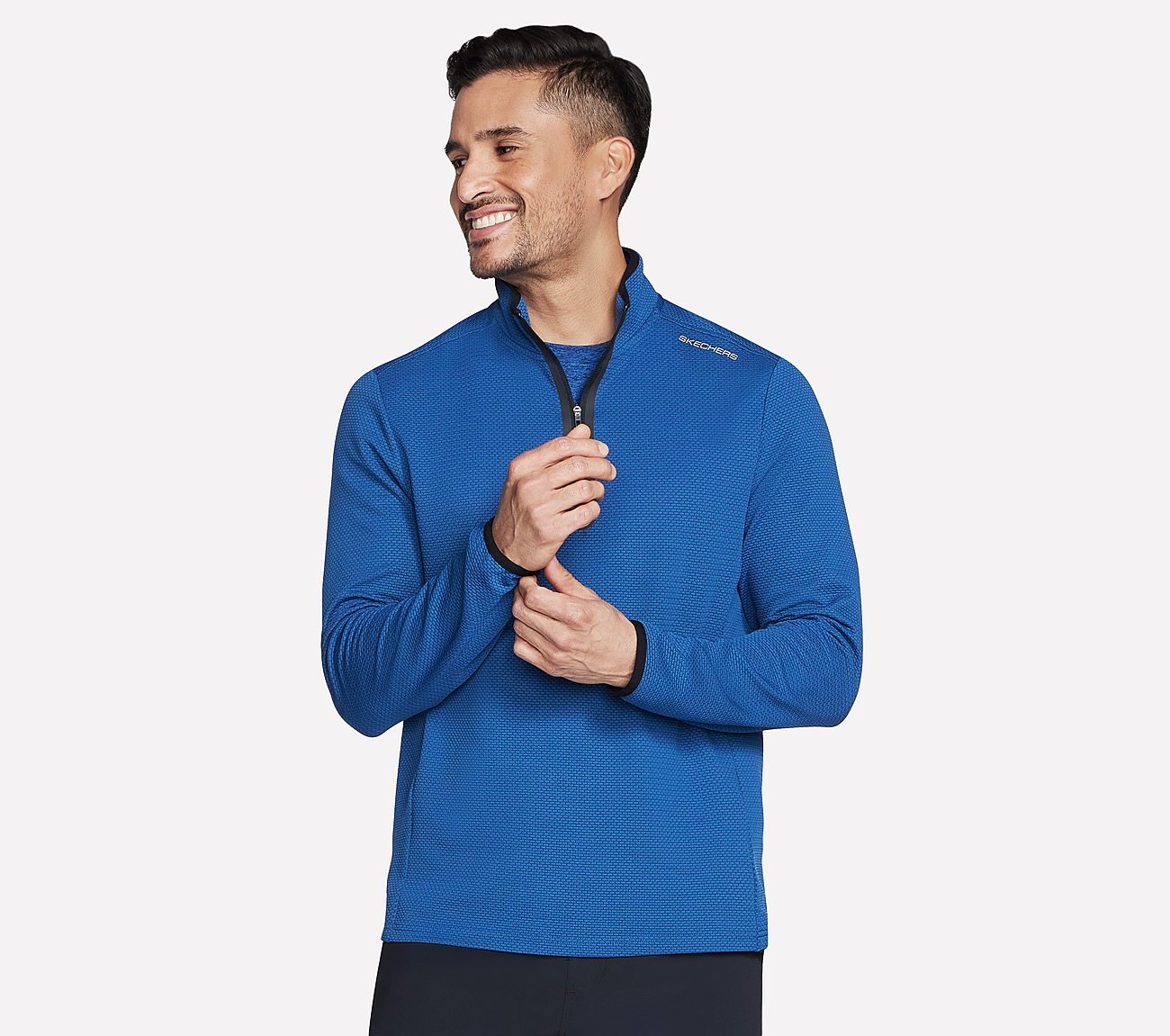 SKECH-KNITS BURST 1/4 ZIP, ROYAL Apparels Lateral View