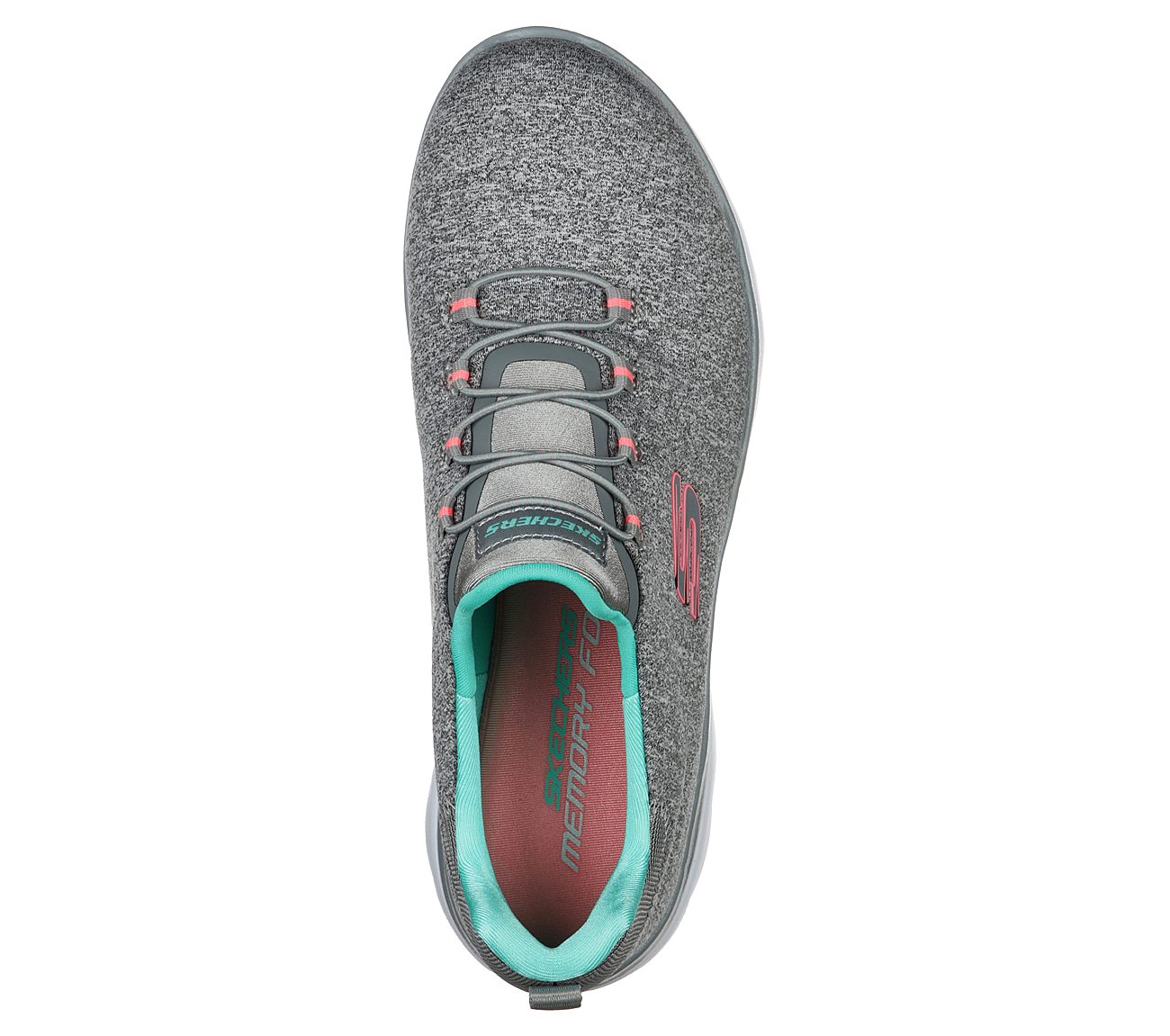 SUMMITS - QUICK GETAWAY, GREY/MINT Footwear Top View