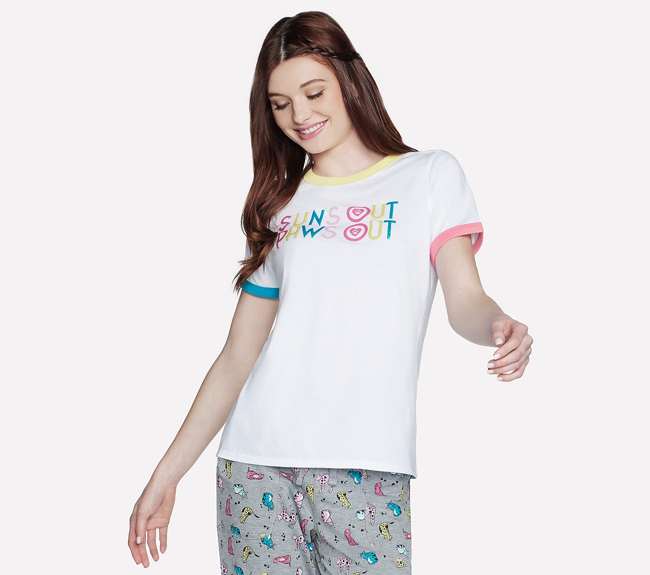 SUNS OUT RINGER T-SHIRT, WWWHITE