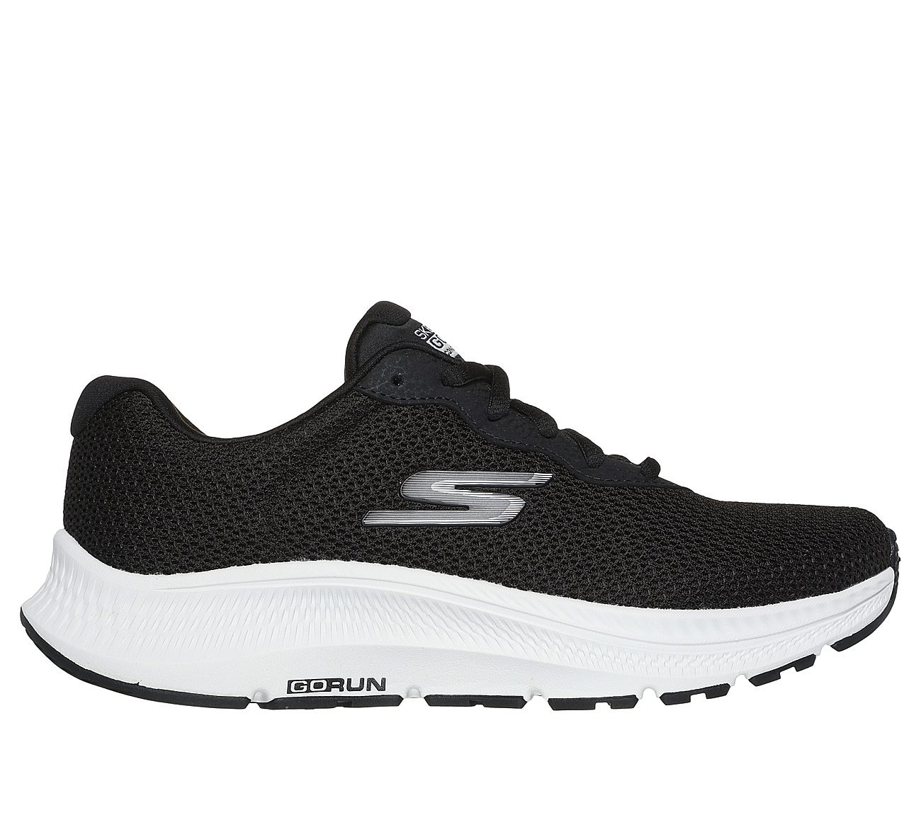 GO RUN CONSISTENT 2, BLACK/WHITE Footwear Lateral View