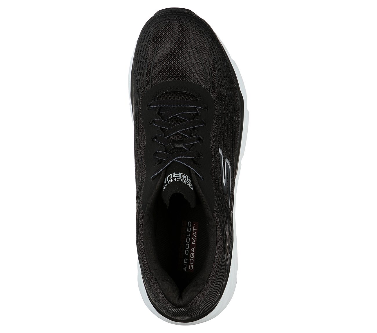 MAX CUSHIONING ELITE, BLACK/WHITE Footwear Top View